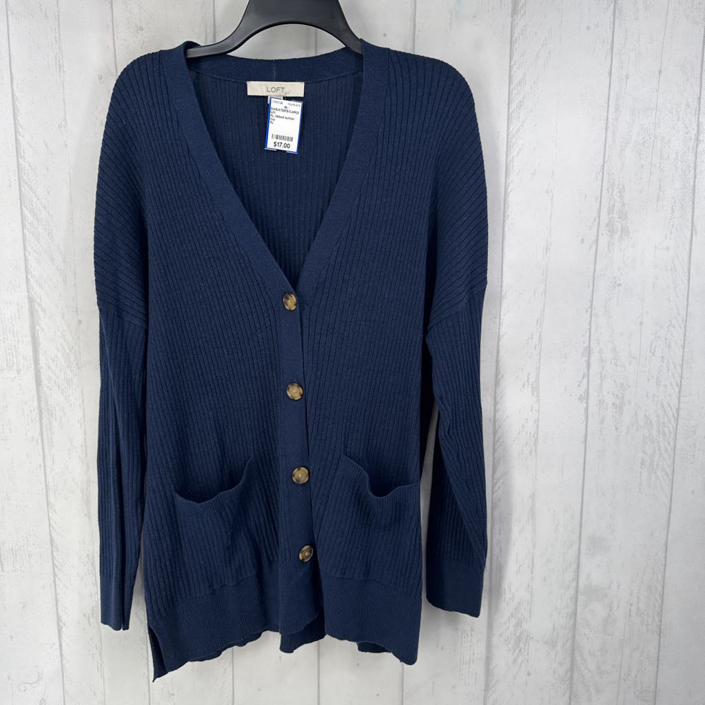 XL ribbed button front cardi