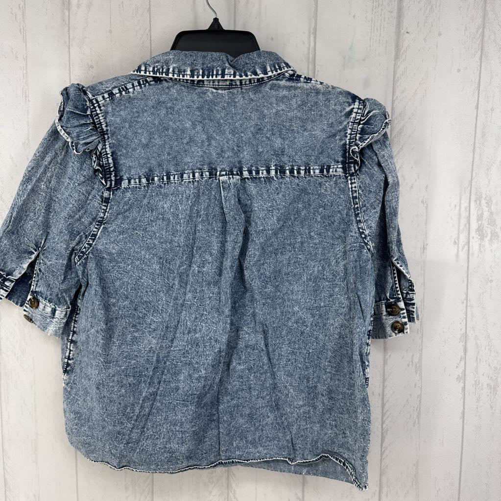 XL denim button down s/s top