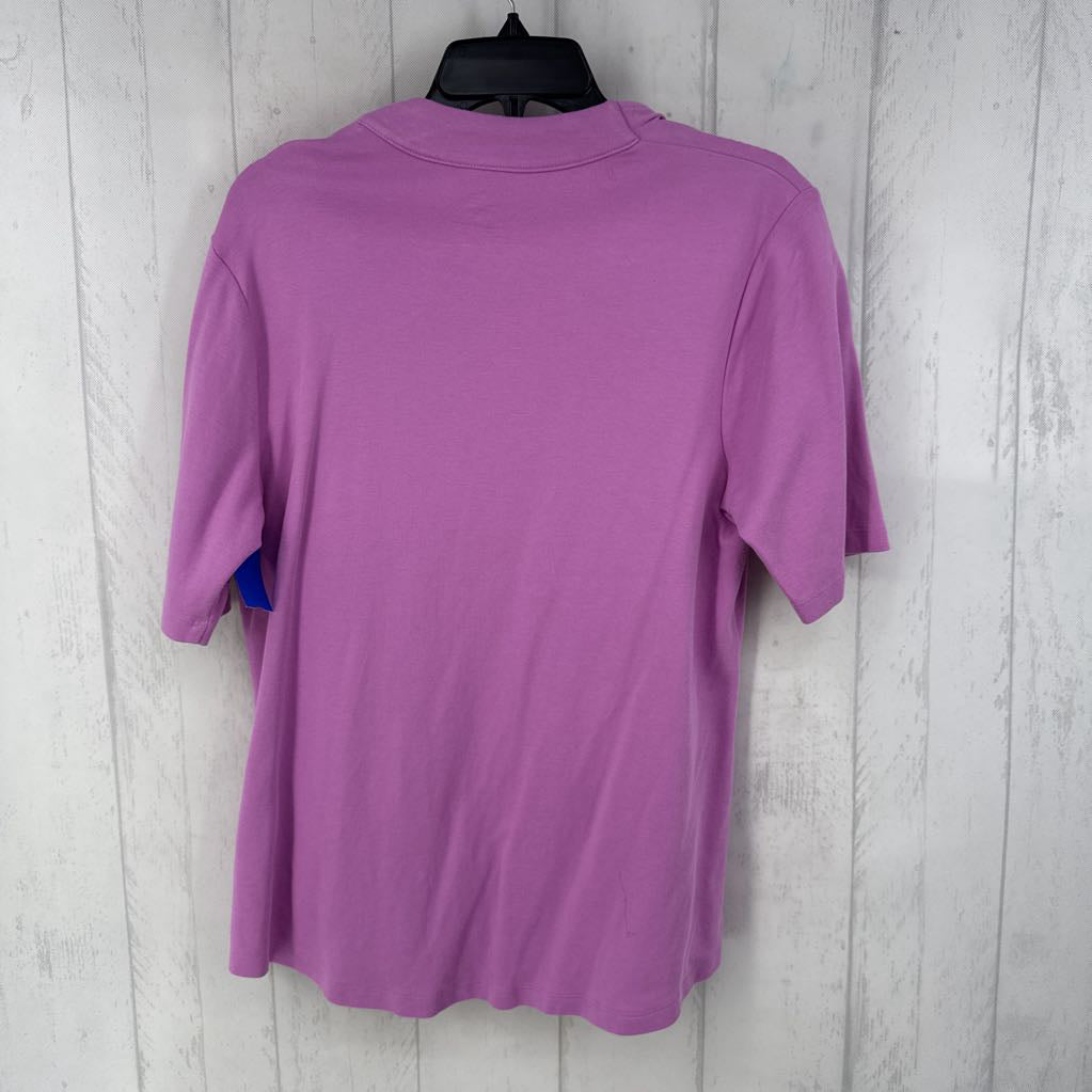 L v-neck elbow slv tee