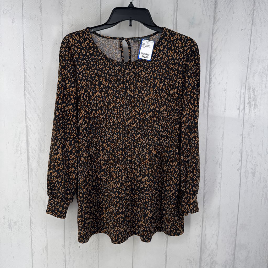 L animal print l/s top