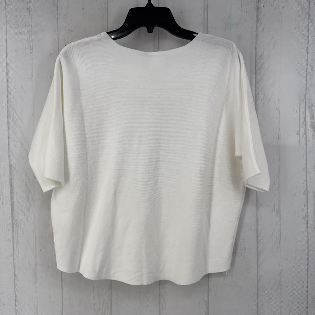 L embelished elbow slv sweater