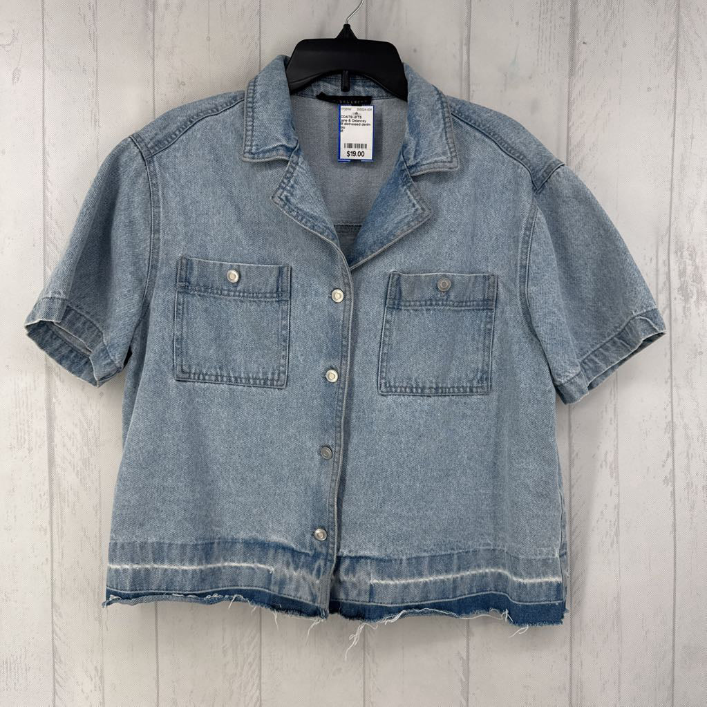 M distressed denim s/s shacket