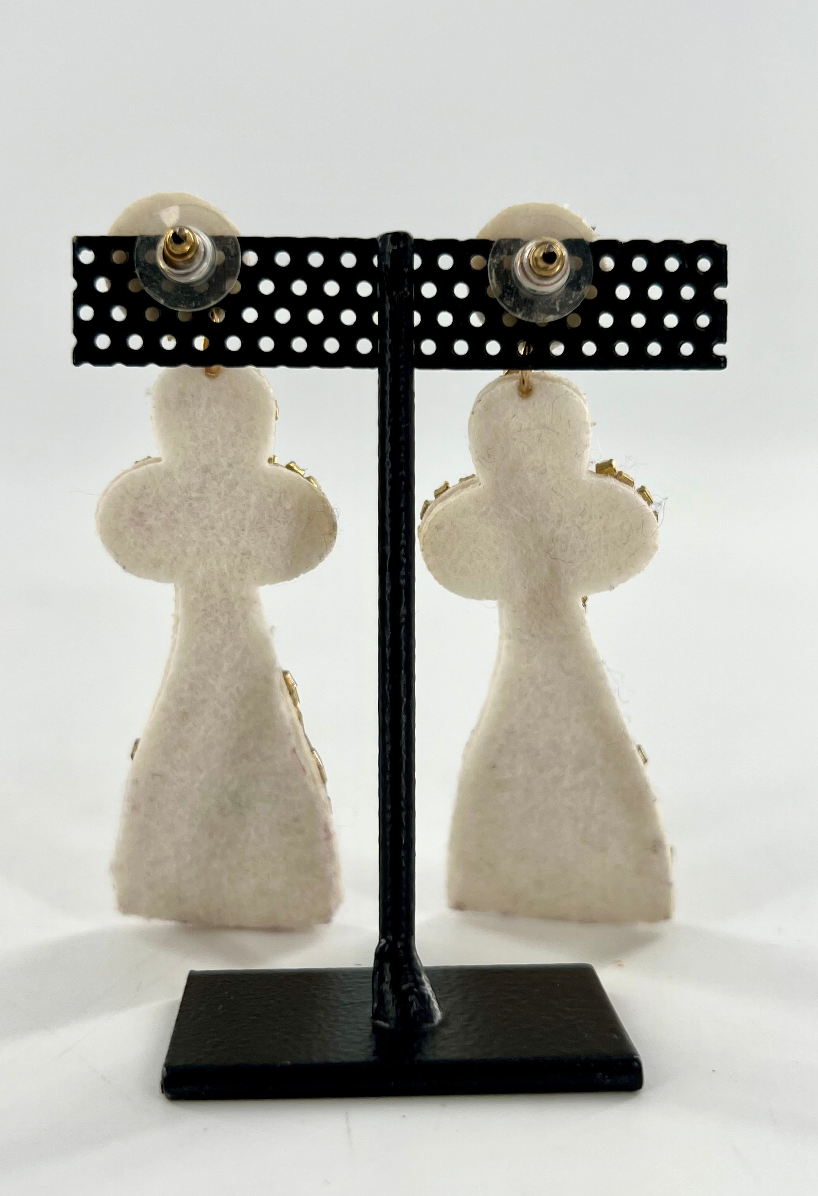 pearl beaded dangle earrings
