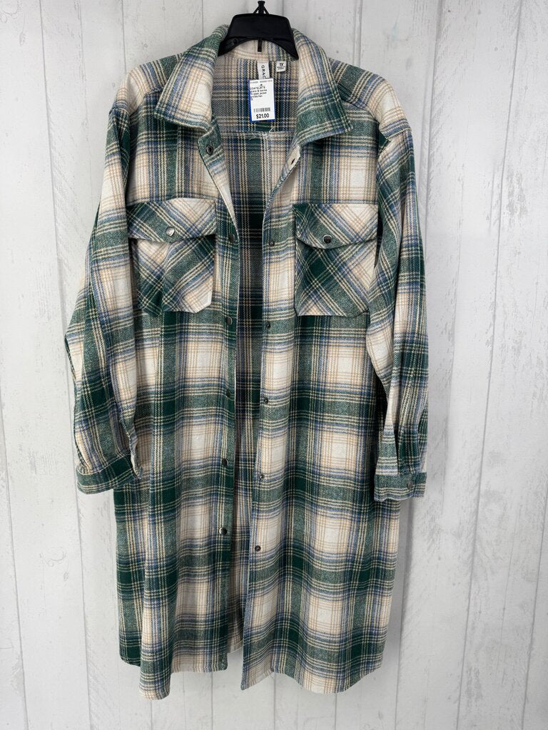 1X plaid jacket