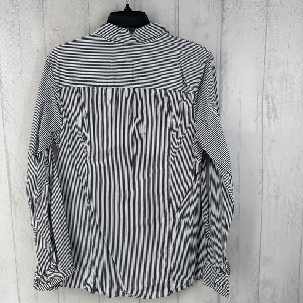 L striped button down l/s top