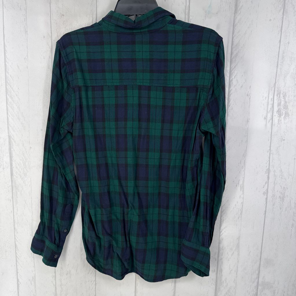 M plaid button down l/s top