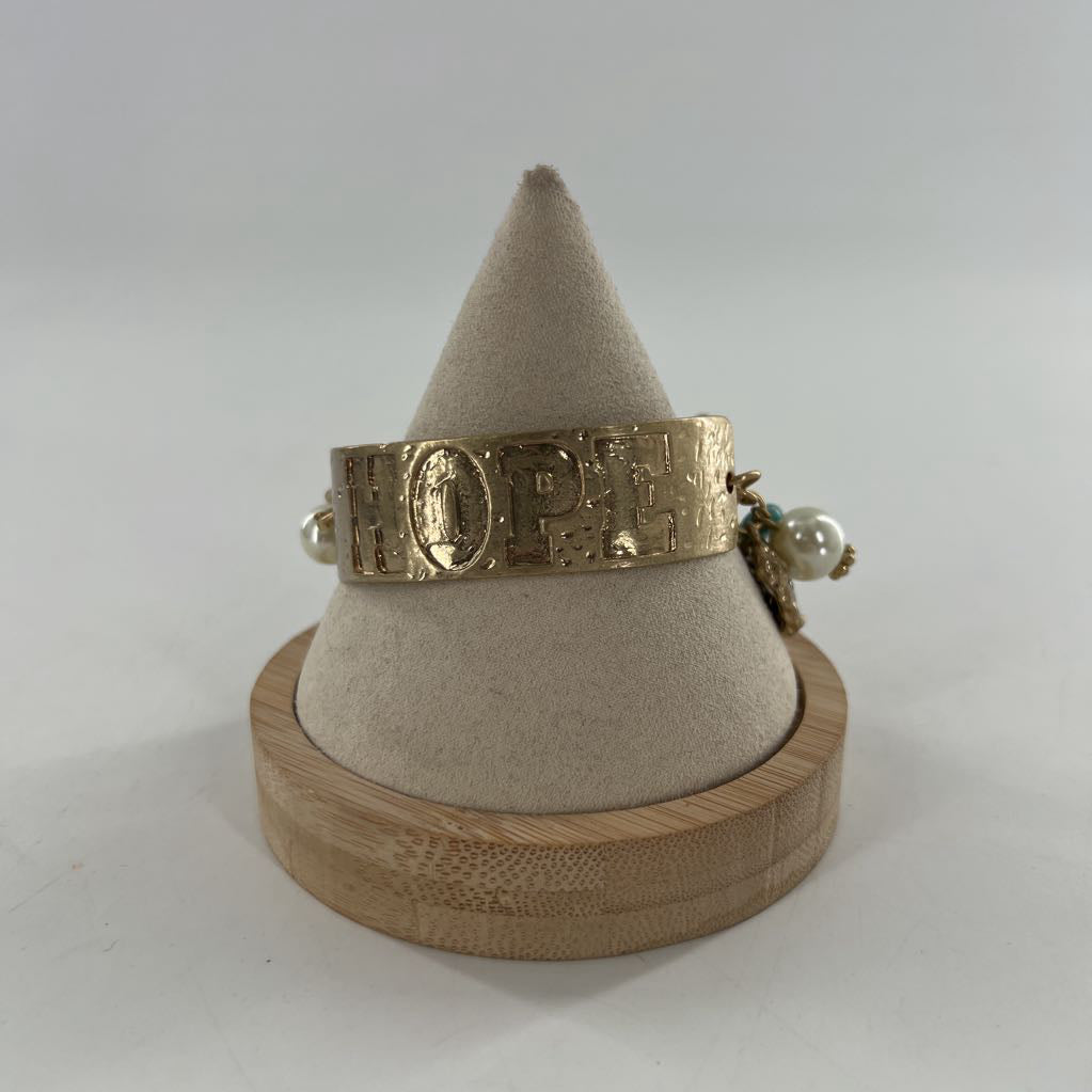 gold tone hope bracelet
