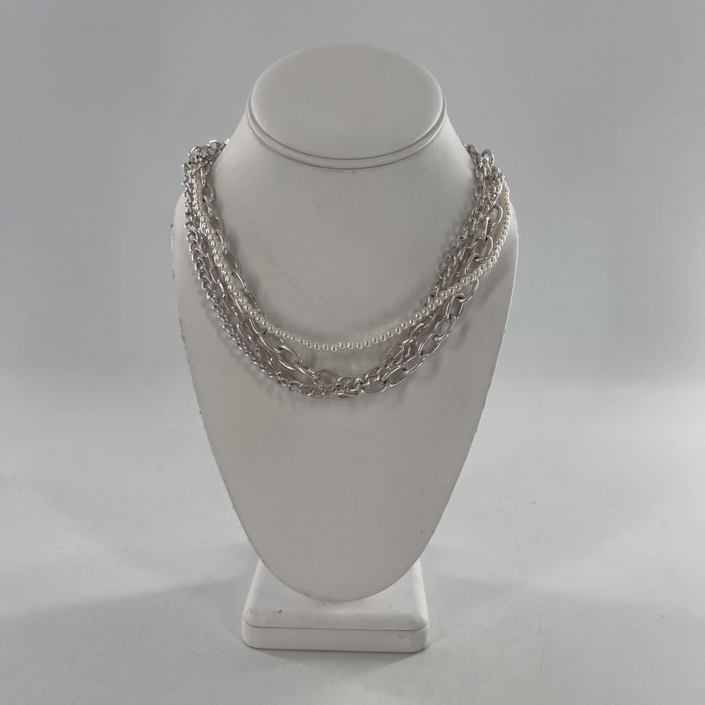 10" chainlink & pearl necklace