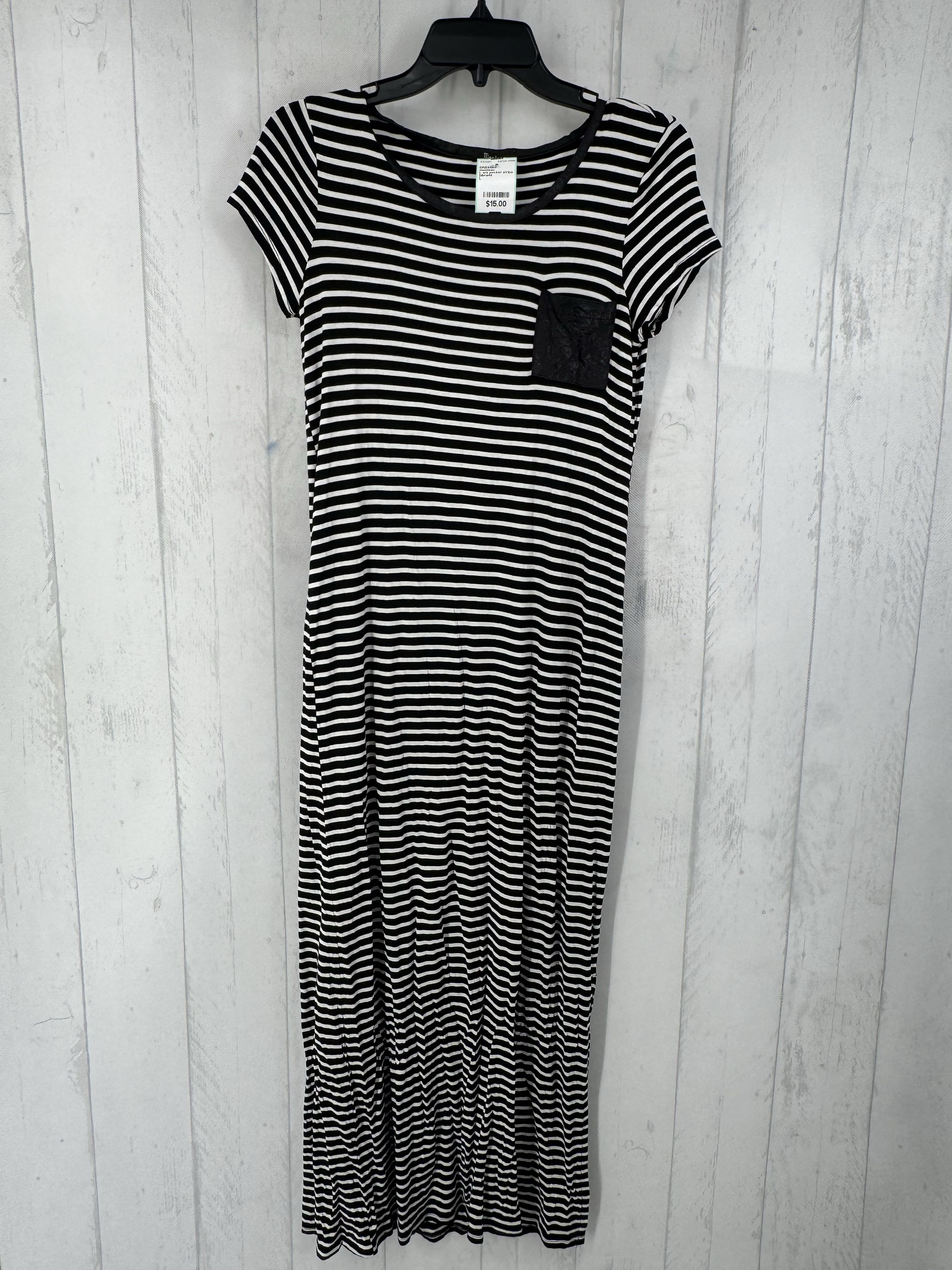 L s/s pocket stripe maxi dress