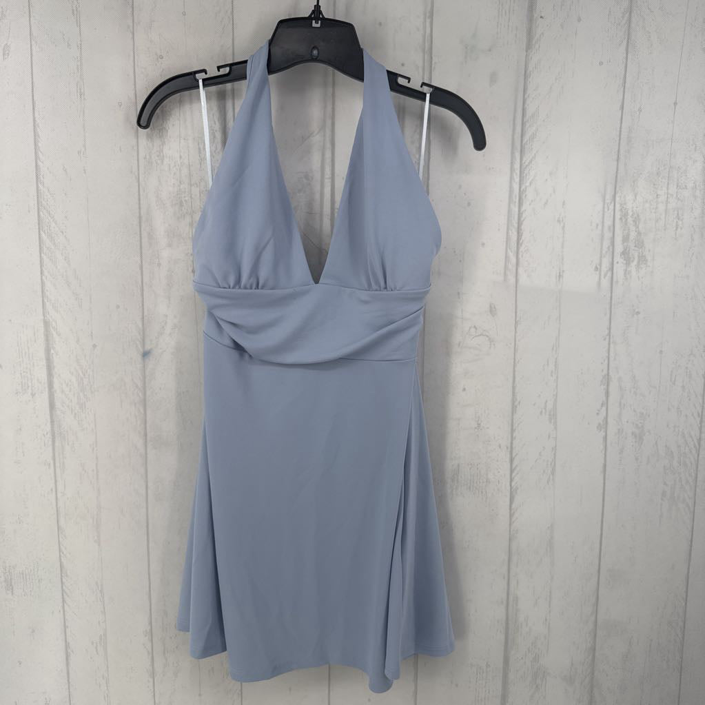 R36 L halter mini dress