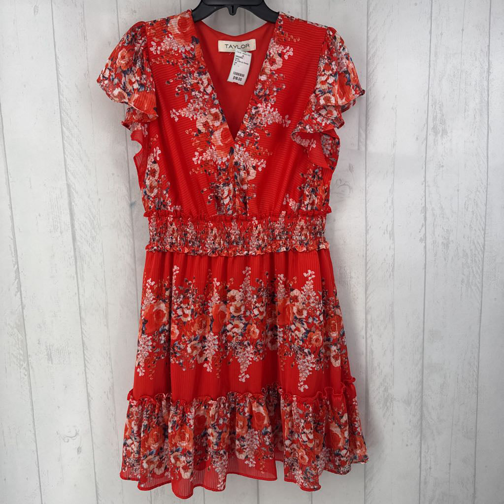 12 ruffle s/s flower print dress