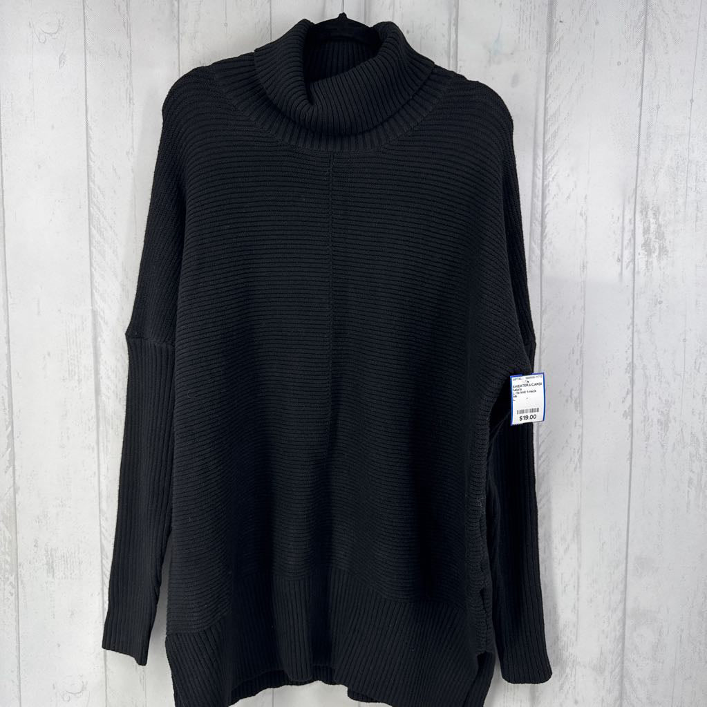 L rib knit t-neck sweater