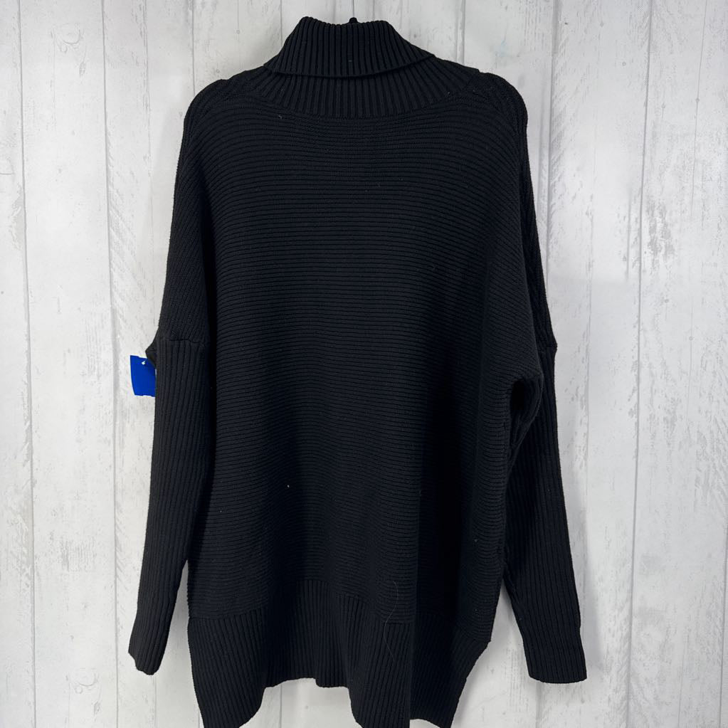 L rib knit t-neck sweater