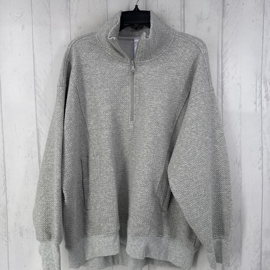 L textured quarter zip pullover