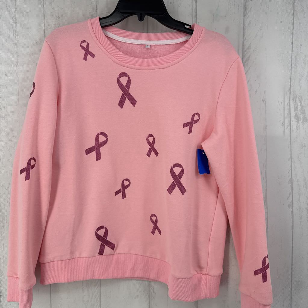L pink ribbon sweatshirt