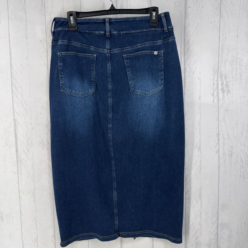 L pull-on jean skirt