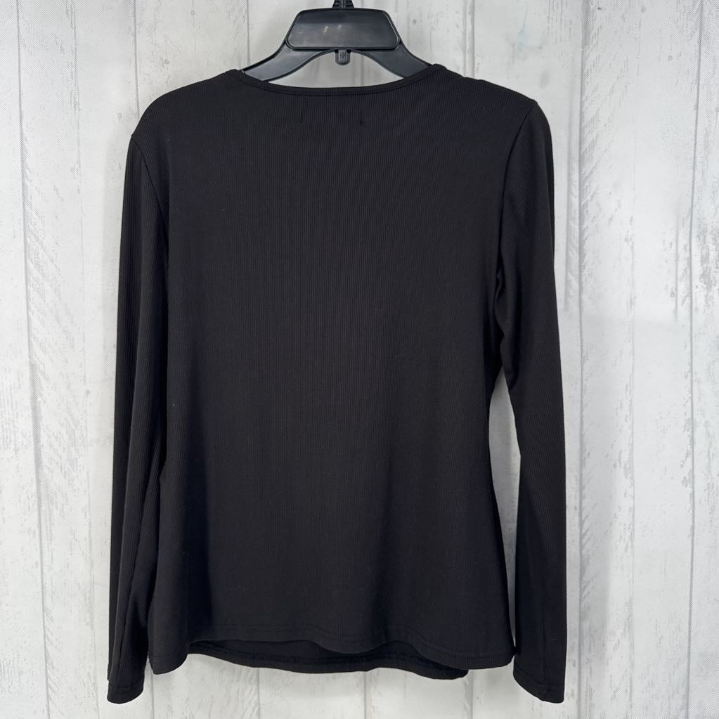 L ribbed 1/2 zip l/s top