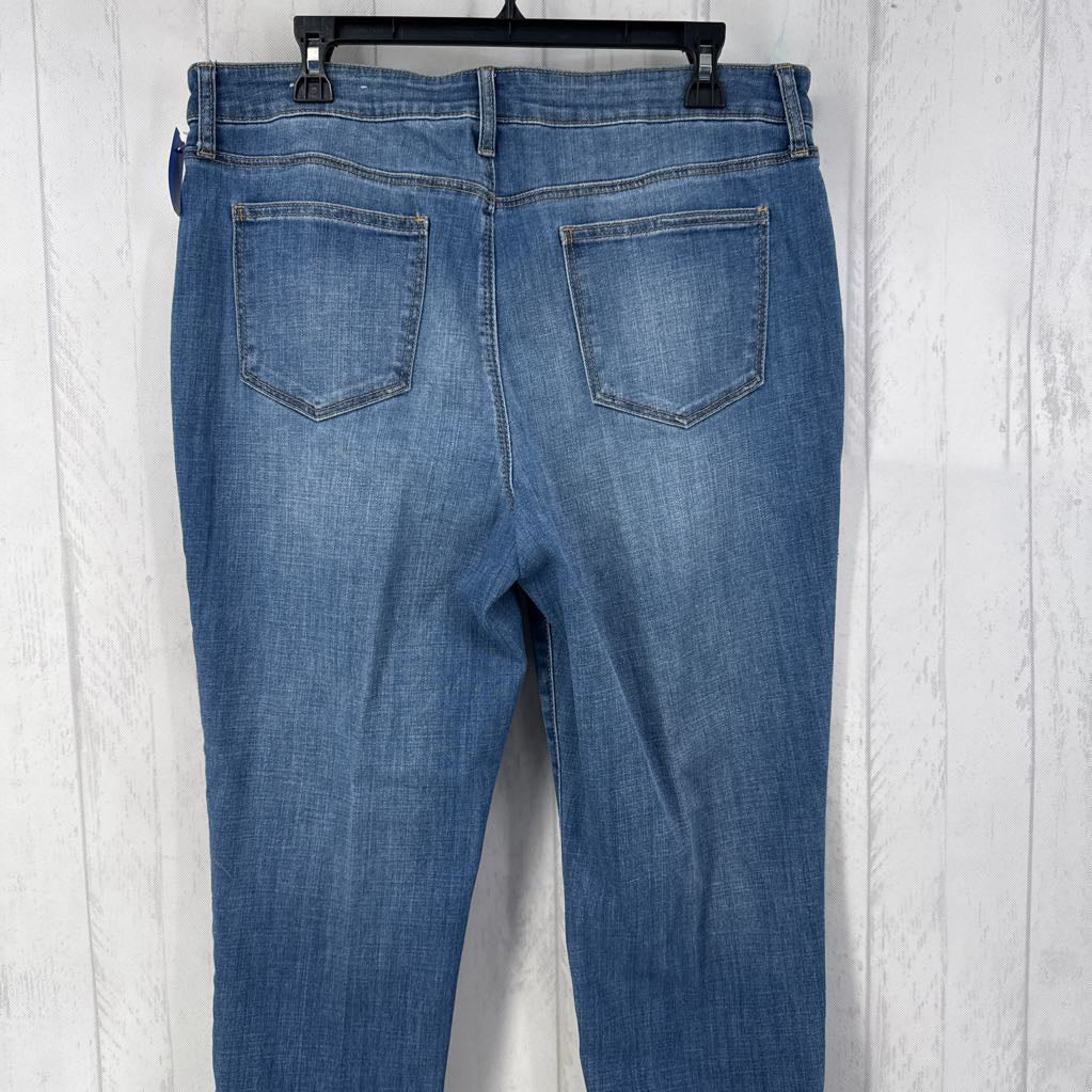 12 slim leg embroidered jean