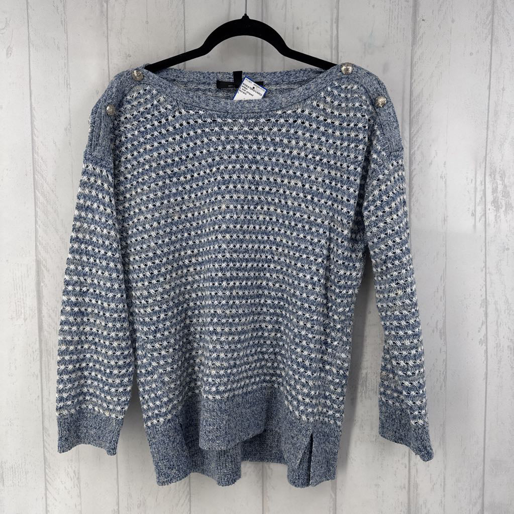 L knit striped sweater