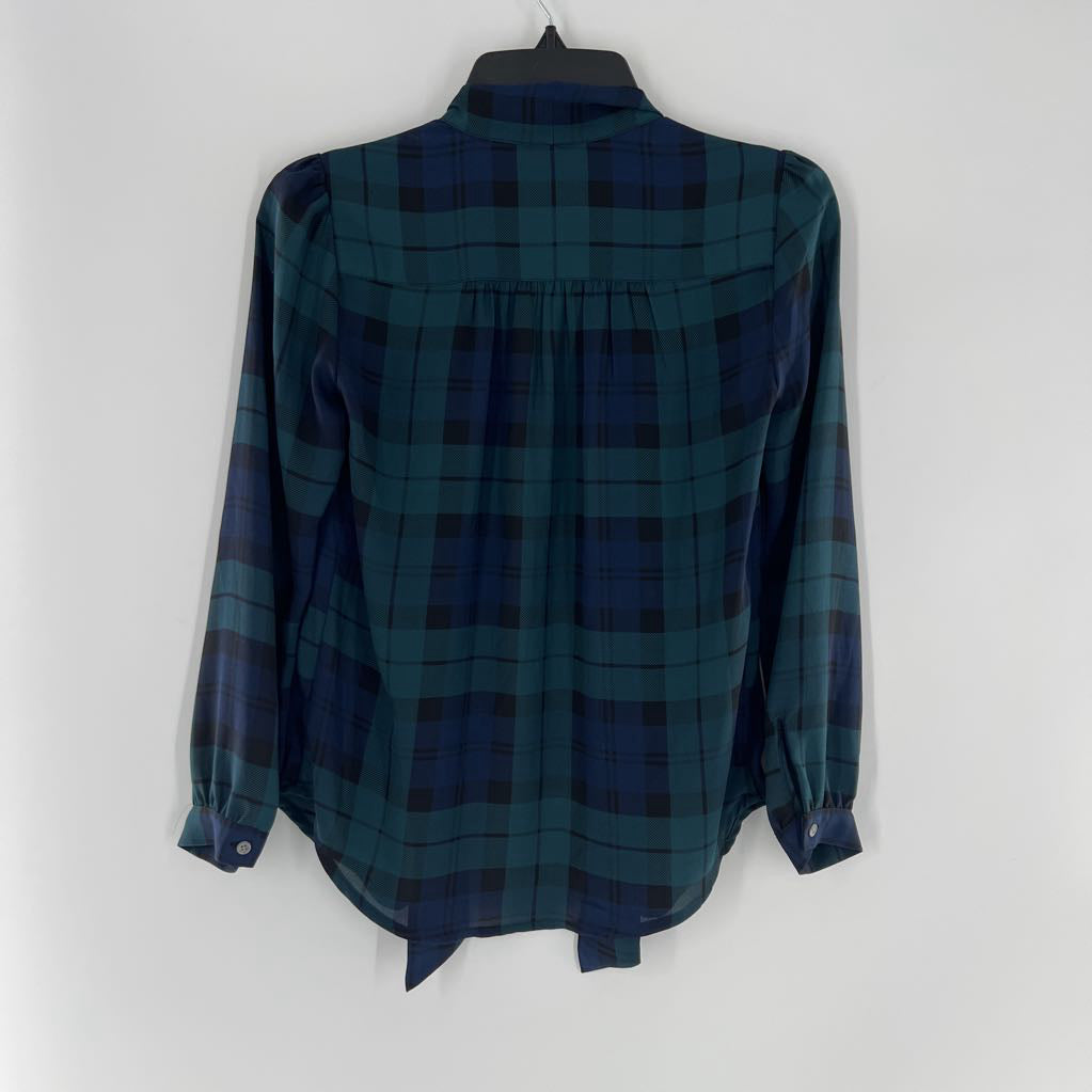 XXS hondstooth button down l/s top