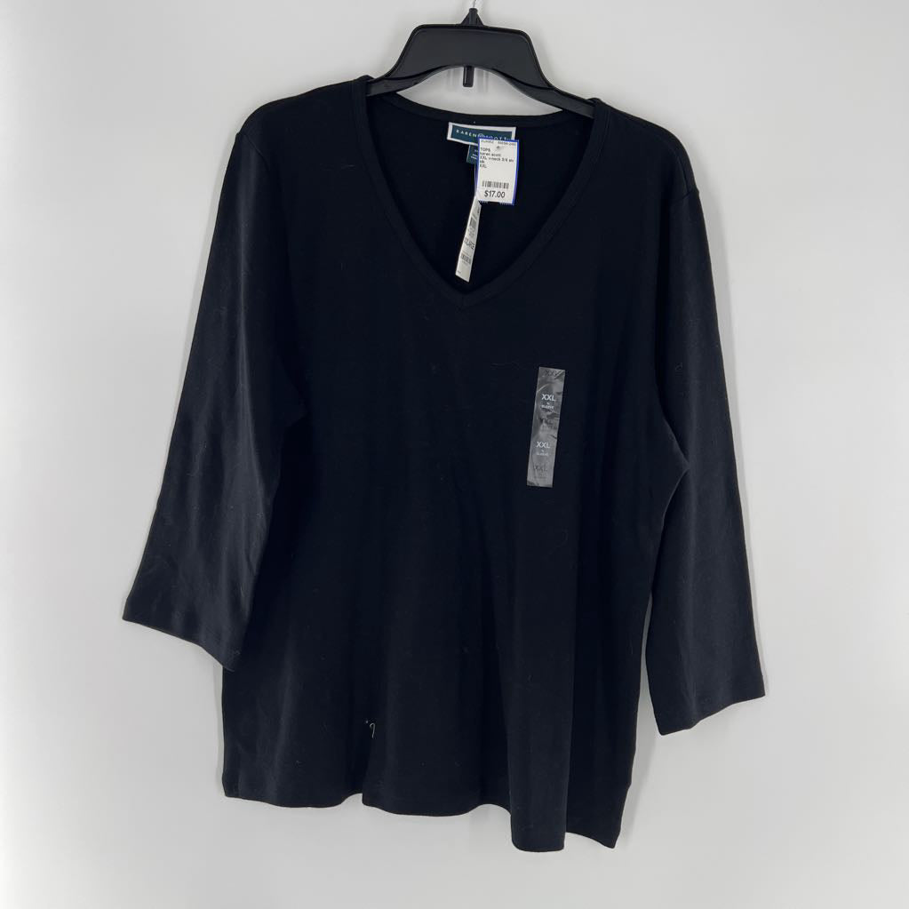 XXL v-neck 3/4 slv top