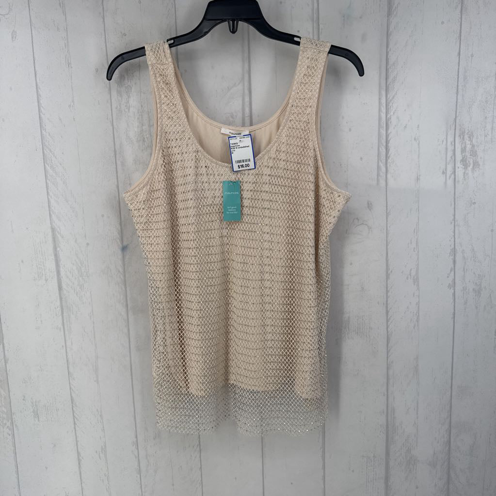 R35 M embelished mesh tank