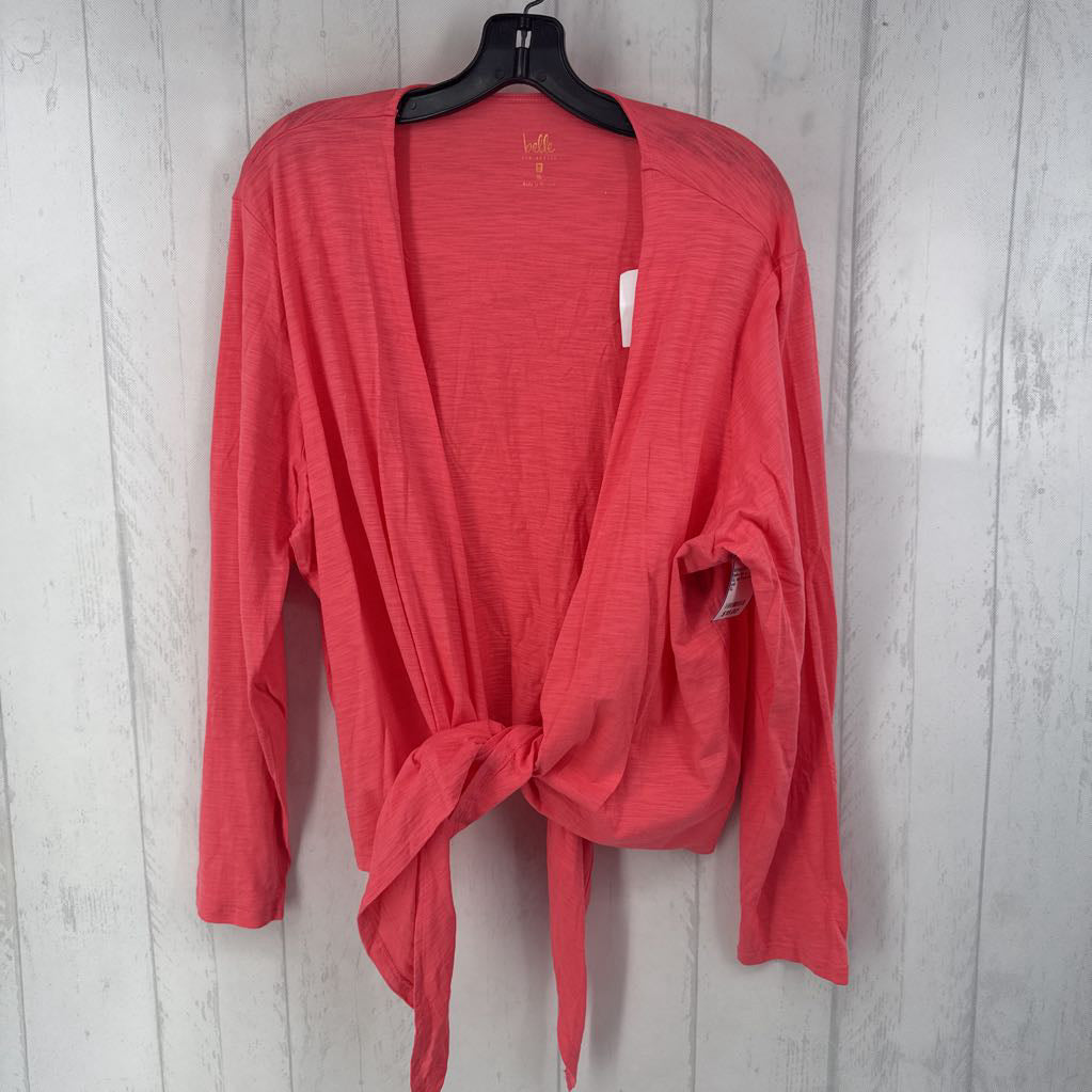 XL tie front l/s cardi