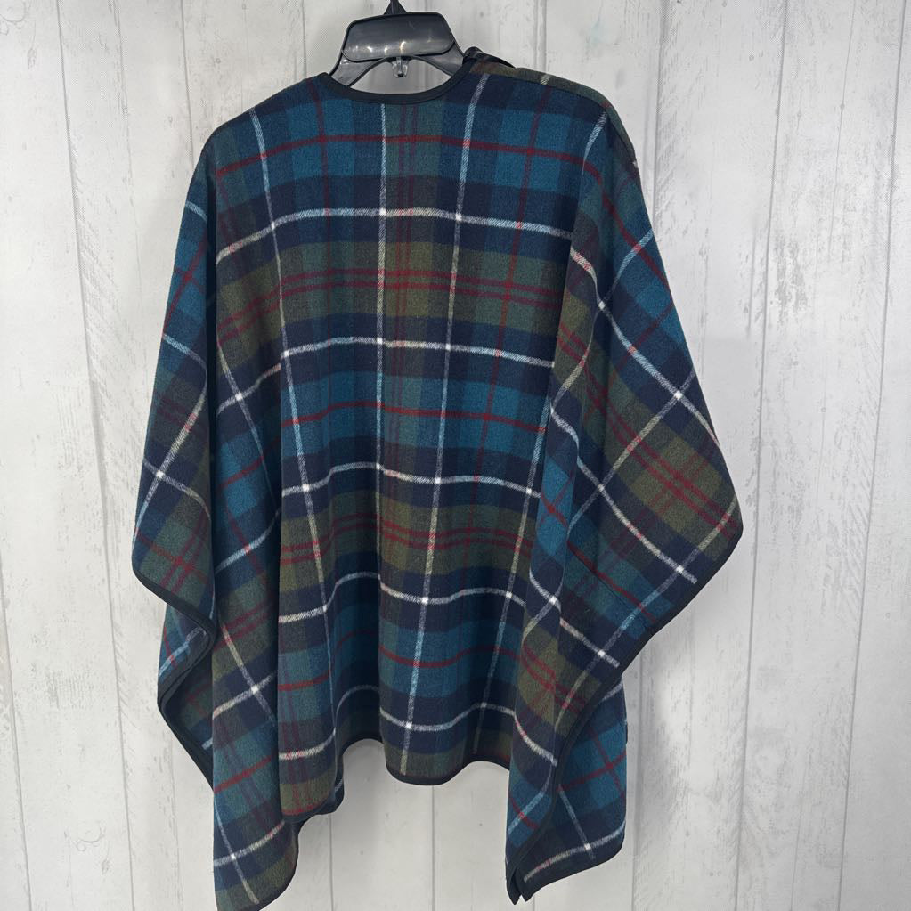 M/L plaid poncho