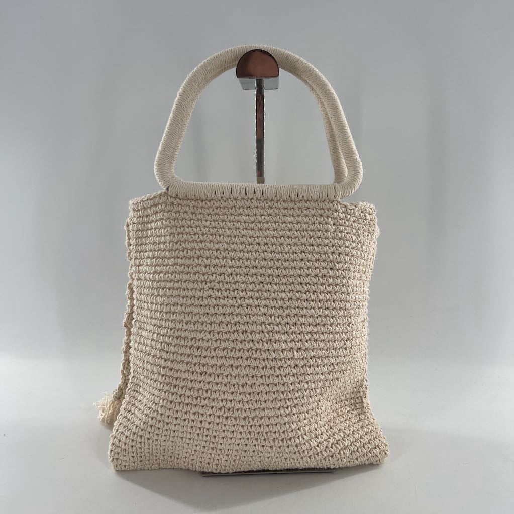 macrame fringe top handle purse