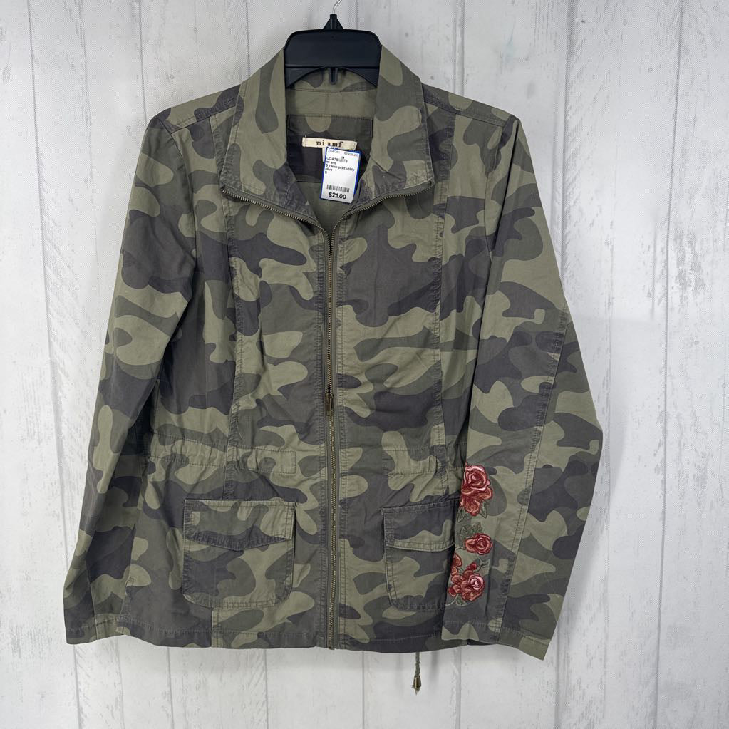 S camo print utility jacket