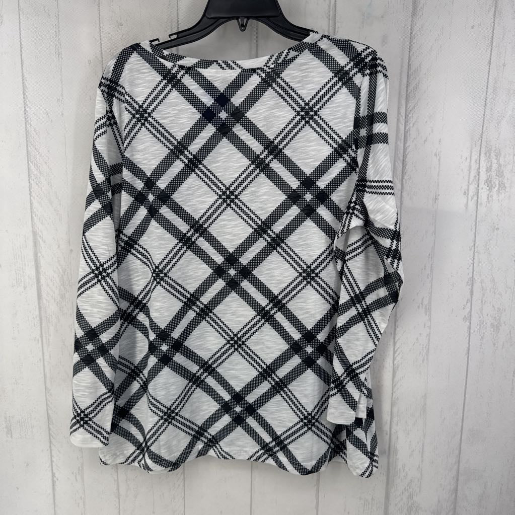 L plaid l/s top