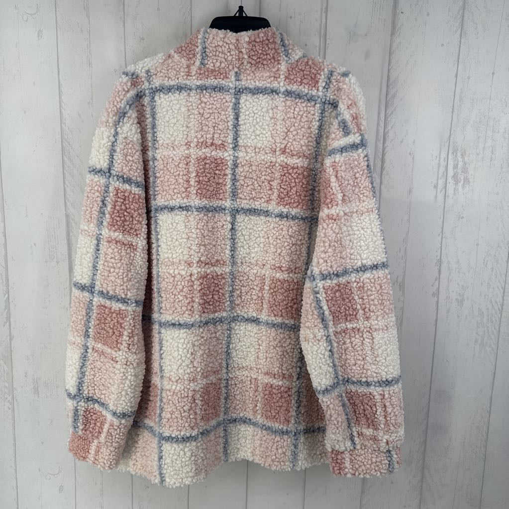 XL sherpa plaid shacket