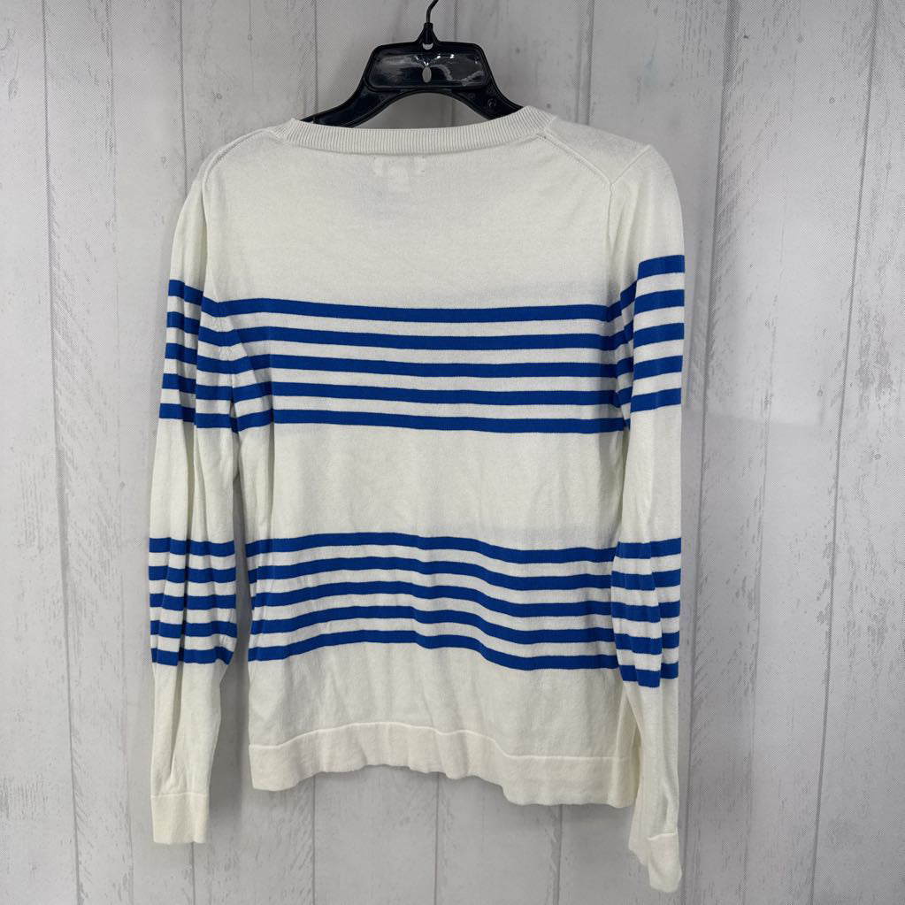 M striped crewneck sweater