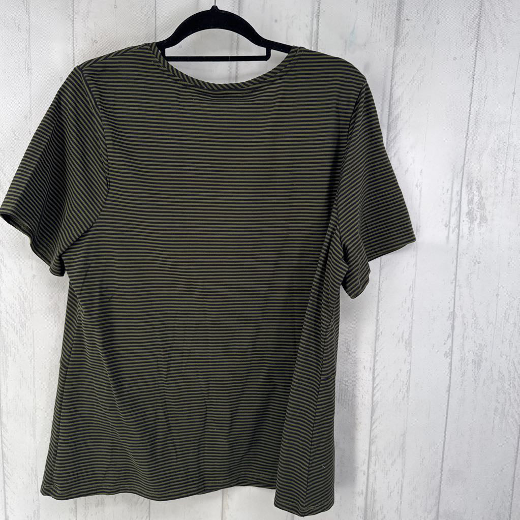 1X striped gathered s/s tee