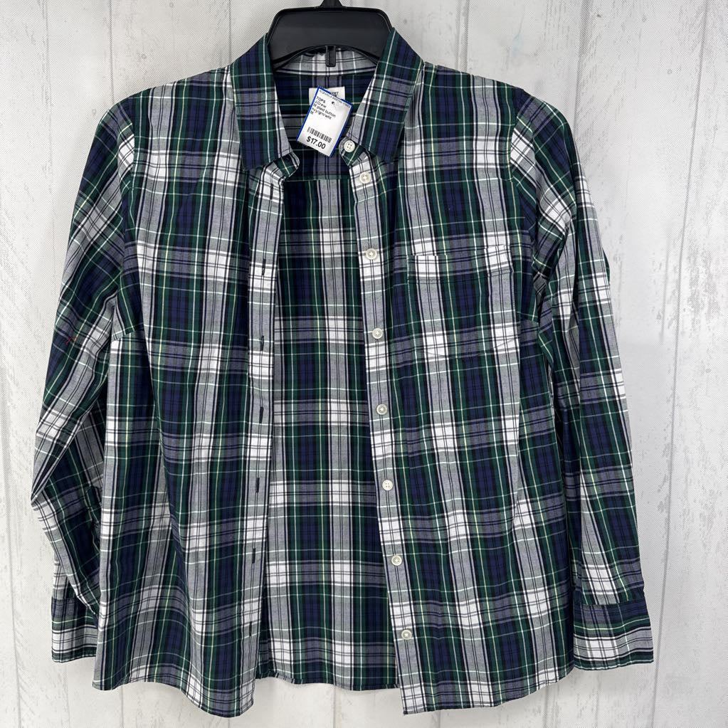 M plaid button down l/s top