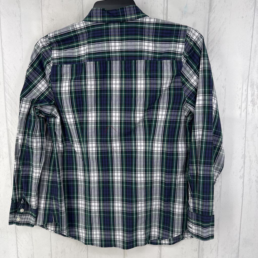 M plaid button down l/s top