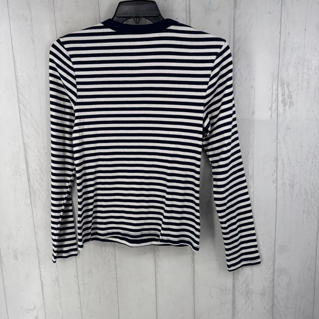 L ribbed striped l/s top