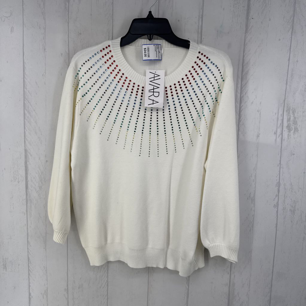 R74 M rhinestone embelished sweater