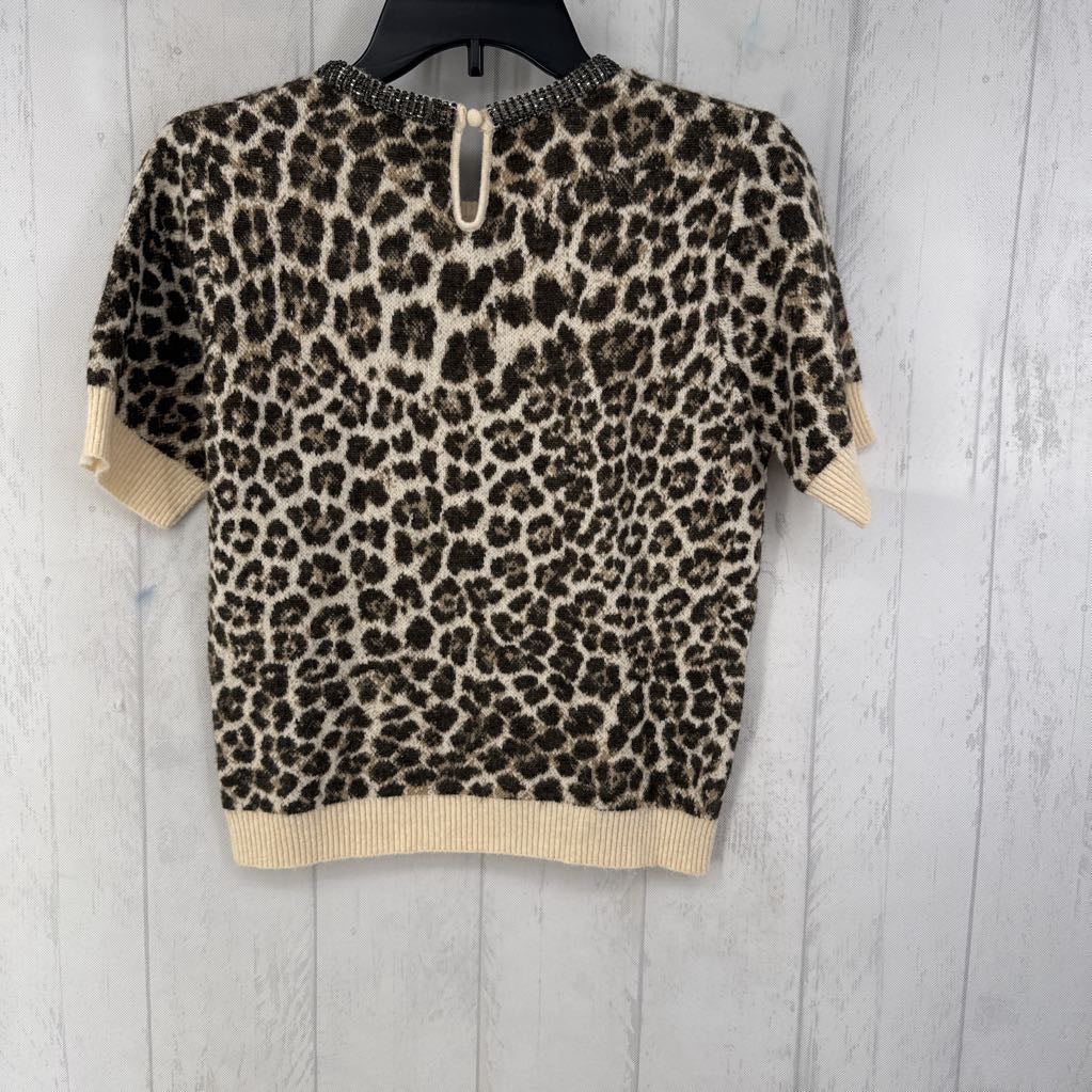 M embelished animal print s/s sweater