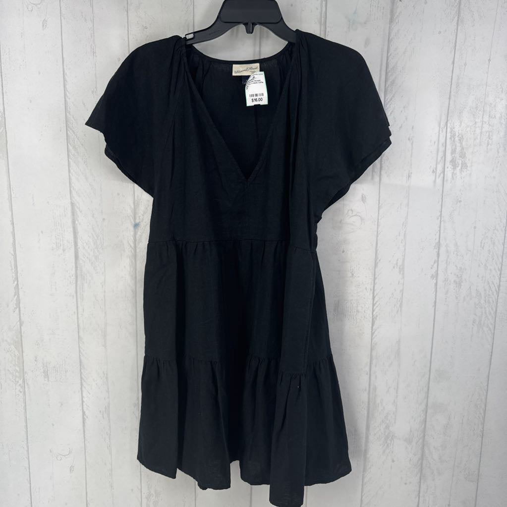 M s/s v-neck ruffle dress