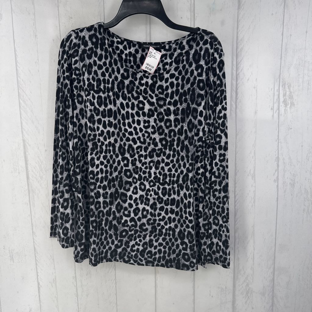 L animal print l/s top