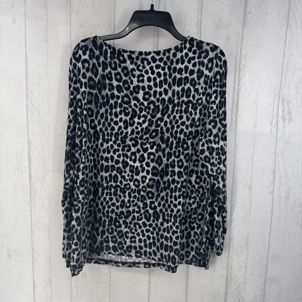 L animal print l/s top