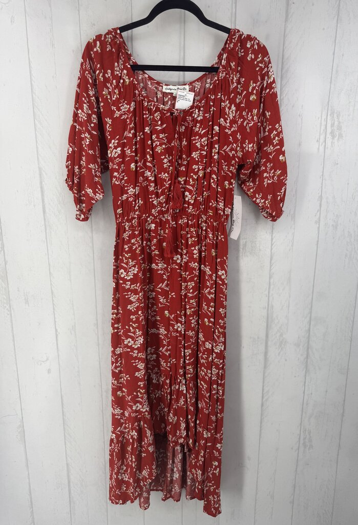 M flo print tie front s/s dress