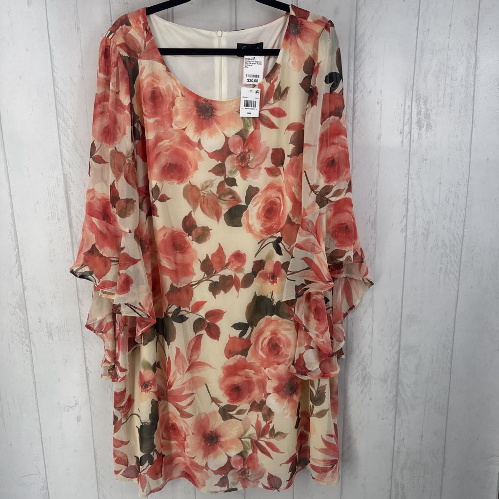 20w flo print flutter slv dress