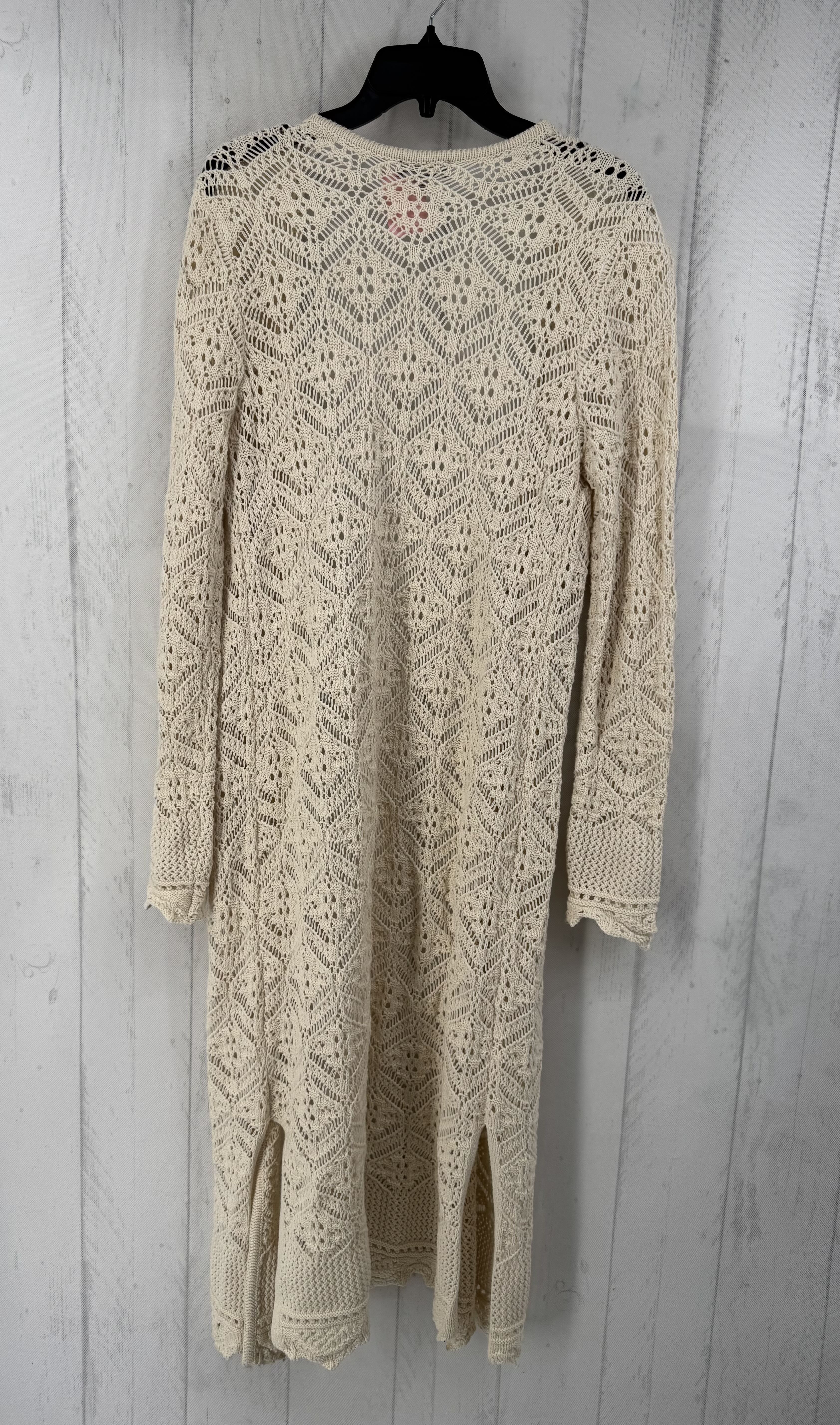 L crochet long cardi