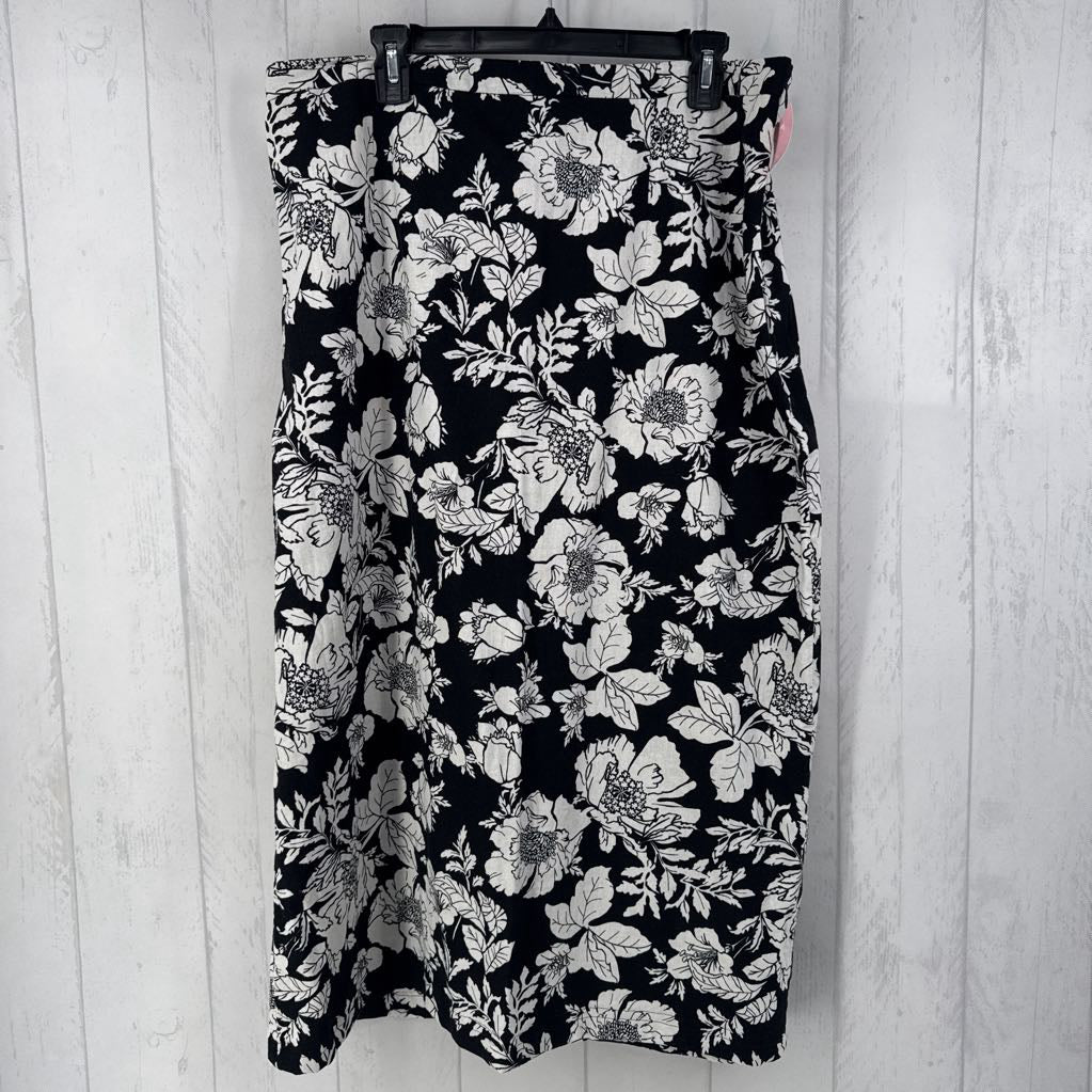 XL flo print long skirt