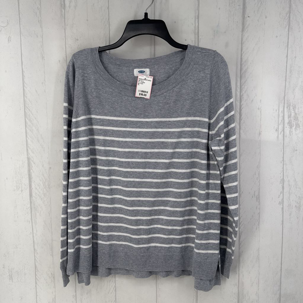 XL striped crewneck sweater