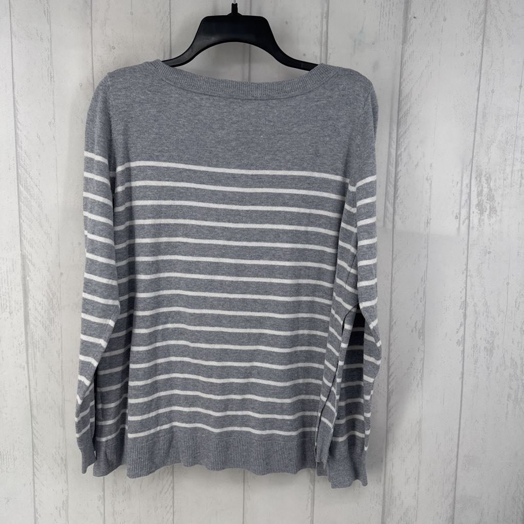 XL striped crewneck sweater