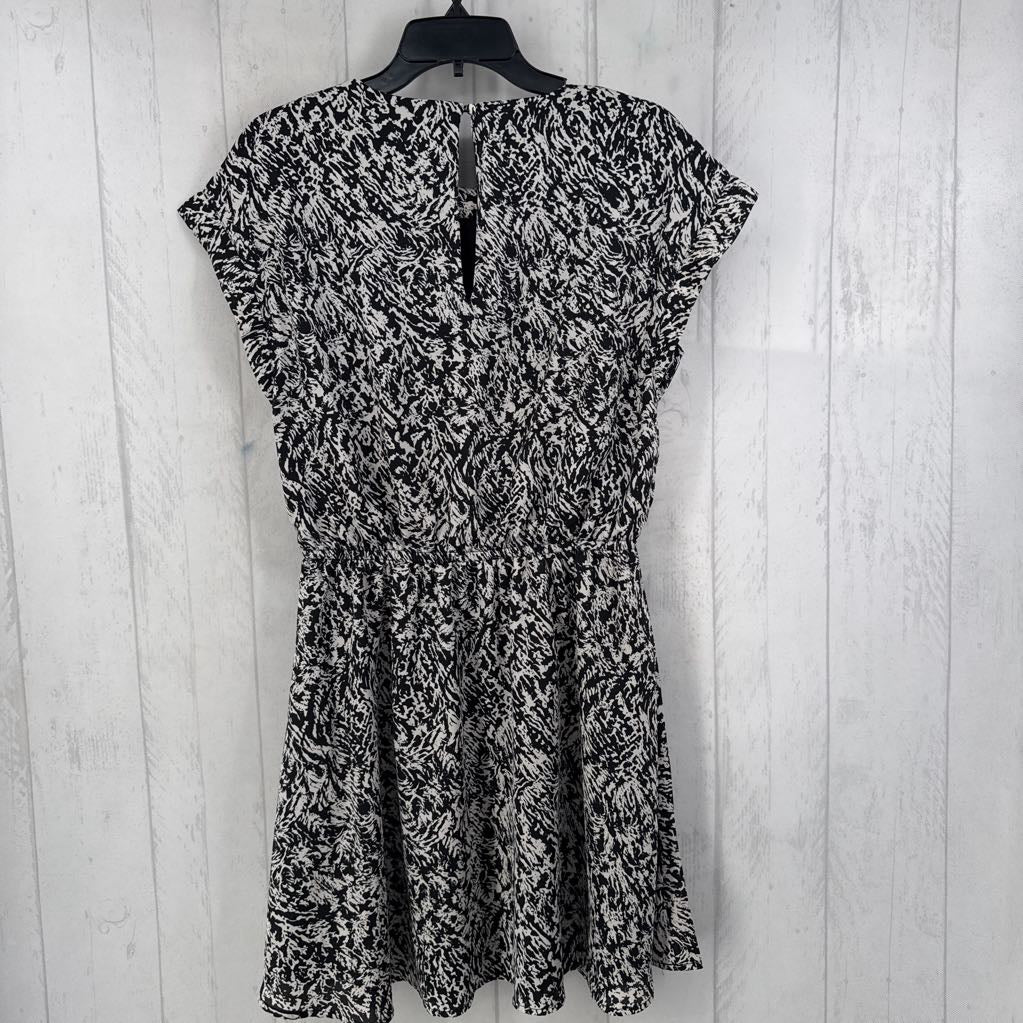 M print cap slv dress
