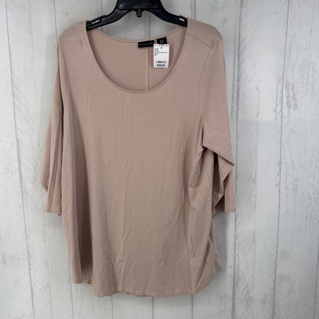 1X scoop neck 3/4 slv top